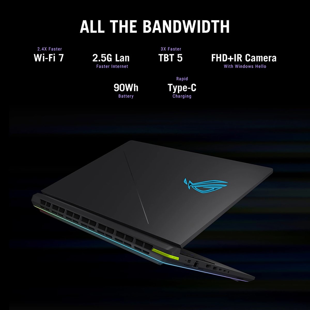 ASUS ROG Strix G16 G615LW-S5006W Intel Core Ultra 9 275HX Laptop 40.6 cm (16") WQXGA 32 GB DDR5-SDRAM 2 TB SSD NVIDIA GeForce RTX 5080 Wi-Fi 7 (802.11be) Windows 11 Home Black, Green, Grey - Image 12