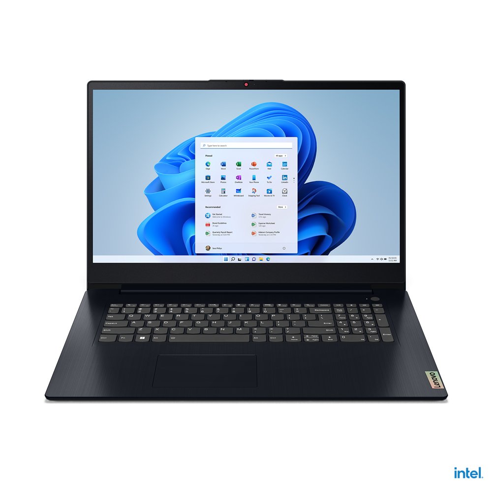 Lenovo IdeaPad 3 17IAU7 Intel® Core™ i3 i3-1215U Laptop 43.9 cm (17.3") HD+ 8 GB DDR4-SDRAM 128 GB SSD Wi-Fi 6 (802.11ax) Windows 11 Home in S mode UK English Blue