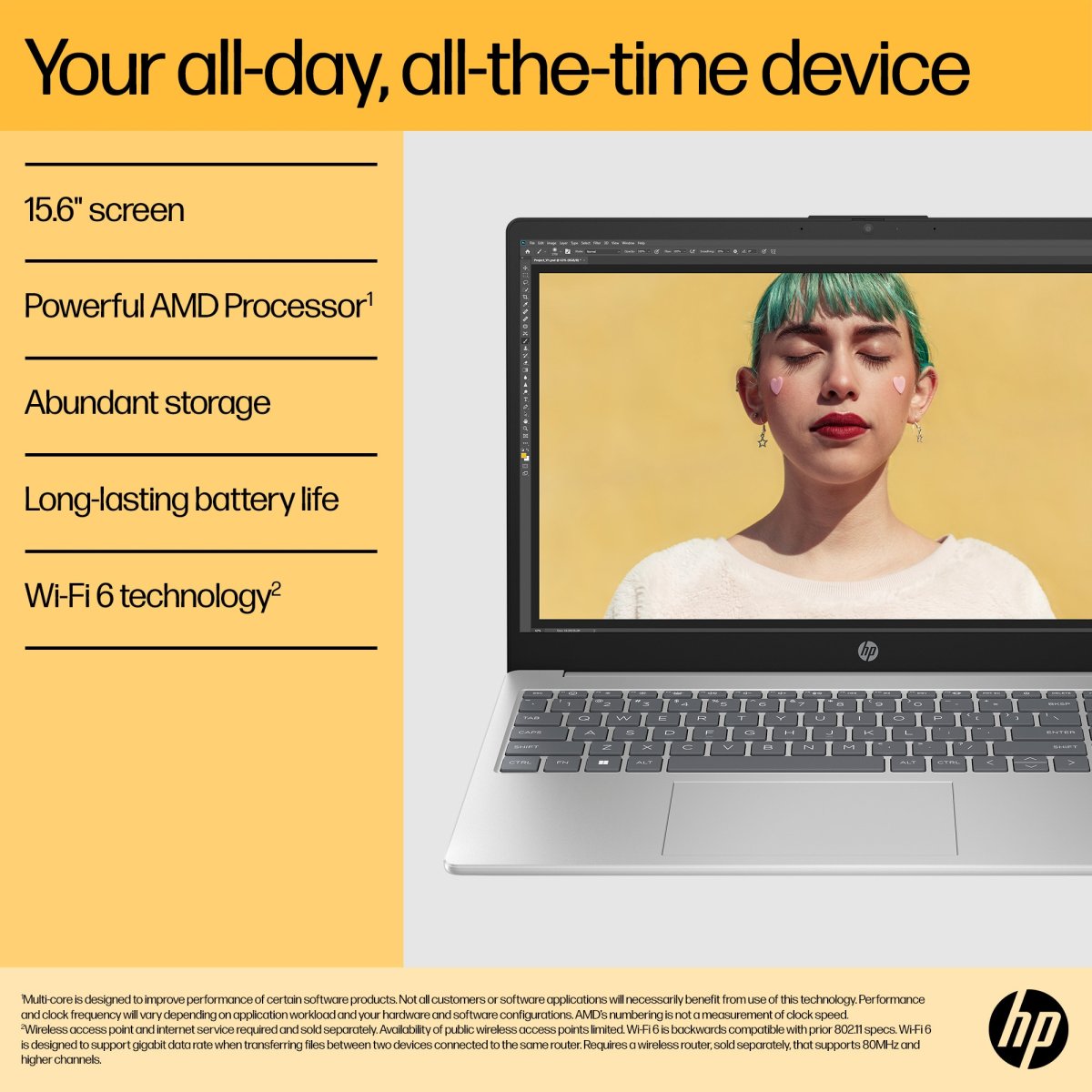 HP Laptop 15-fc0045na 15.6-inch FHD Ryzen 3 7320U 8GB 256GB SSD Windows 11 Home Jet Black - Image 13