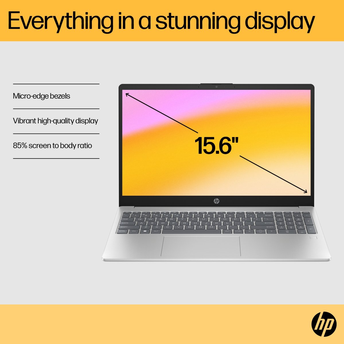 HP Laptop 15-fc0045na 15.6-inch FHD Ryzen 3 7320U 8GB 256GB SSD Windows 11 Home Jet Black - Image 11