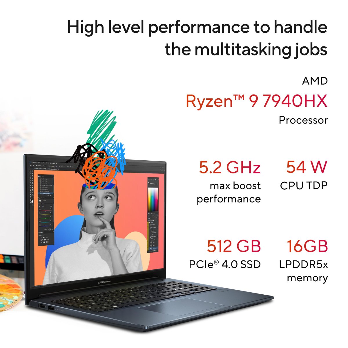 ASUS Vivobook Pro 15 M6500XU-LP086W AMD Ryzen™ 9 7940HS Laptop 39.6 cm (15.6") Full HD 16 GB LPDDR5x-SDRAM 512 GB SSD NVIDIA GeForce RTX 4050 Wi-Fi 6E (802.11ax) Windows 11 Home Blue - Image 29