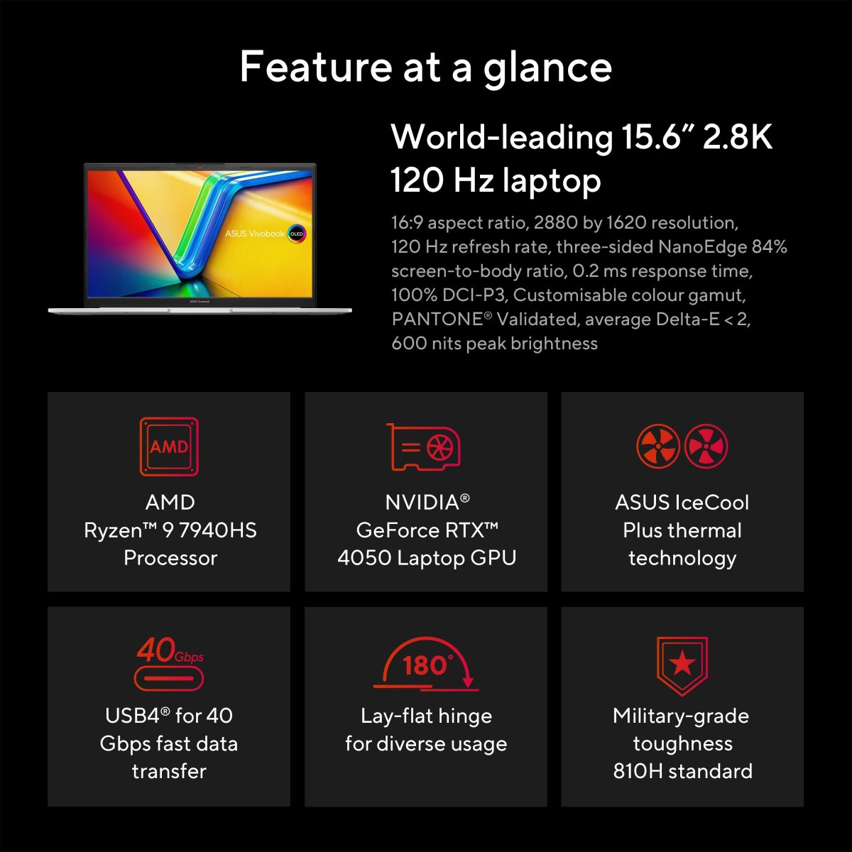ASUS Vivobook Pro 15 M6500XU-LP086W AMD Ryzen™ 9 7940HS Laptop 39.6 cm (15.6") Full HD 16 GB LPDDR5x-SDRAM 512 GB SSD NVIDIA GeForce RTX 4050 Wi-Fi 6E (802.11ax) Windows 11 Home Blue - Image 20