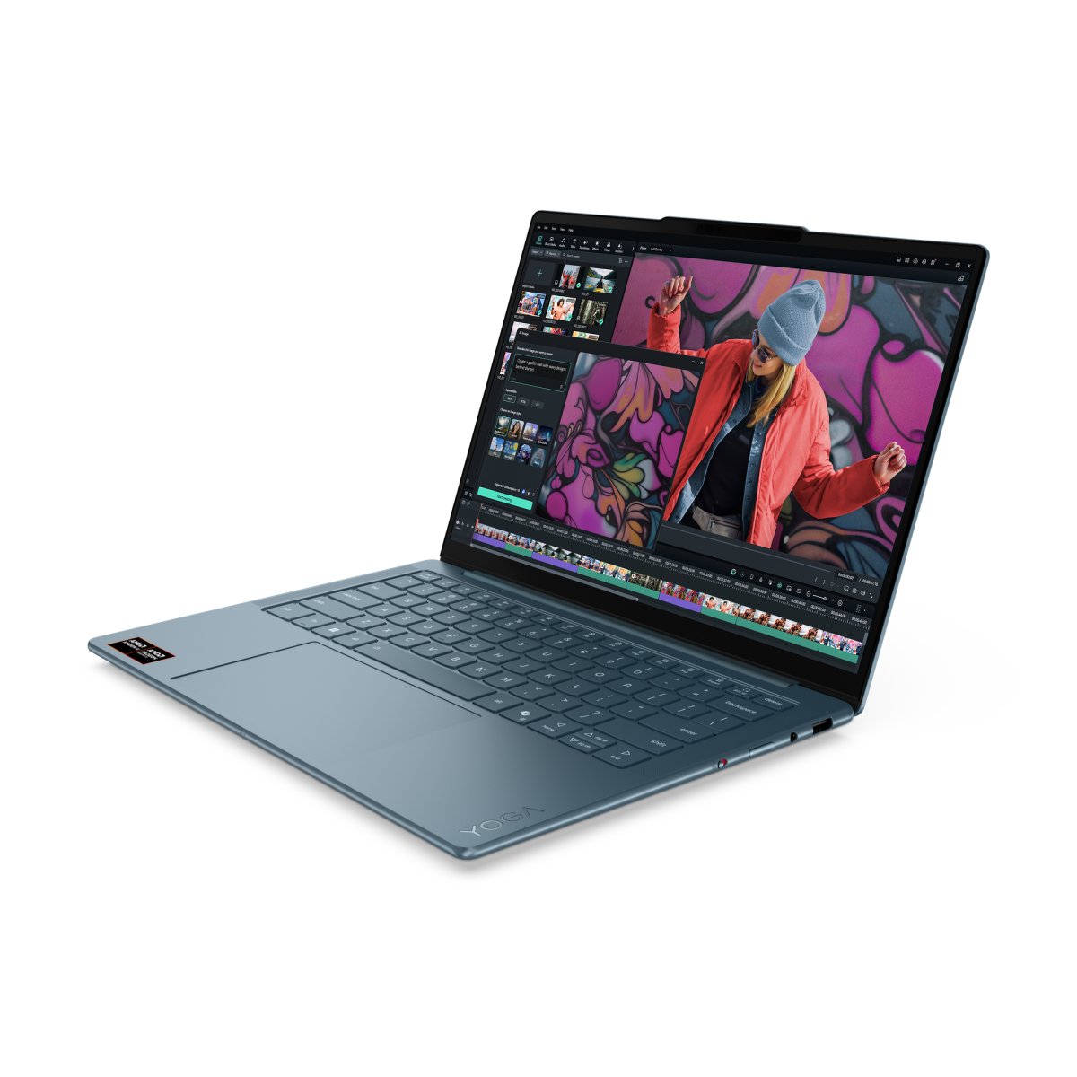 Lenovo Yoga Slim 7 14AKP10 Copilot+ PC AMD Ryzen™ AI 5 340 Laptop 35.6 cm (14") WUXGA 16 GB LPDDR5-SDRAM 512 GB SSD Wi-Fi 7 (802.11be) Windows 11 Home English Teal - Image 4