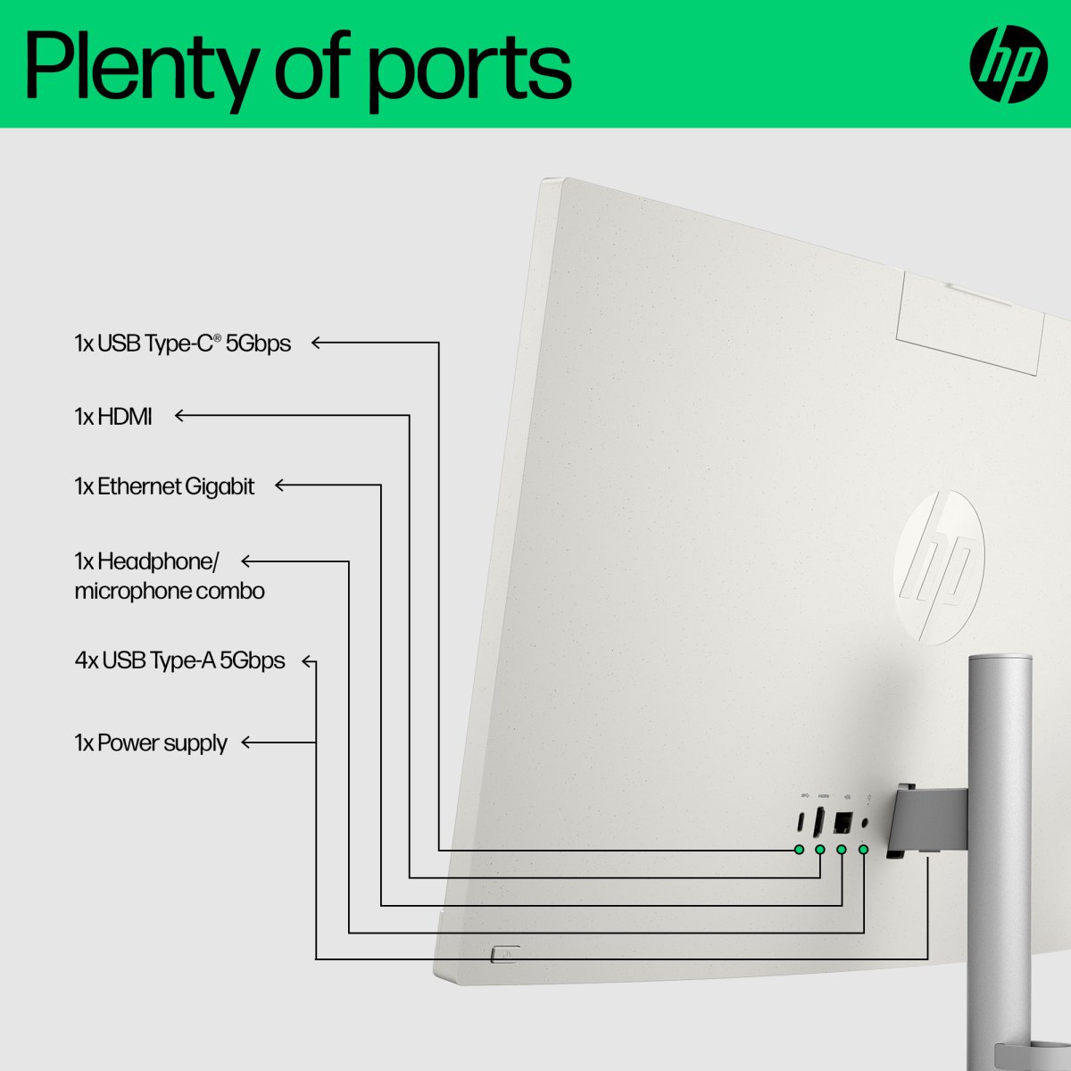 HP 24 -cr0047na PC Intel® Core™ i5 i5-1335U 60.5 cm (23.8") 1920 x 1080 pixels All-in-One PC 8 GB DDR4-SDRAM 512 GB SSD Windows 11 Home Wi-Fi 6 (802.11ax) White - Image 4