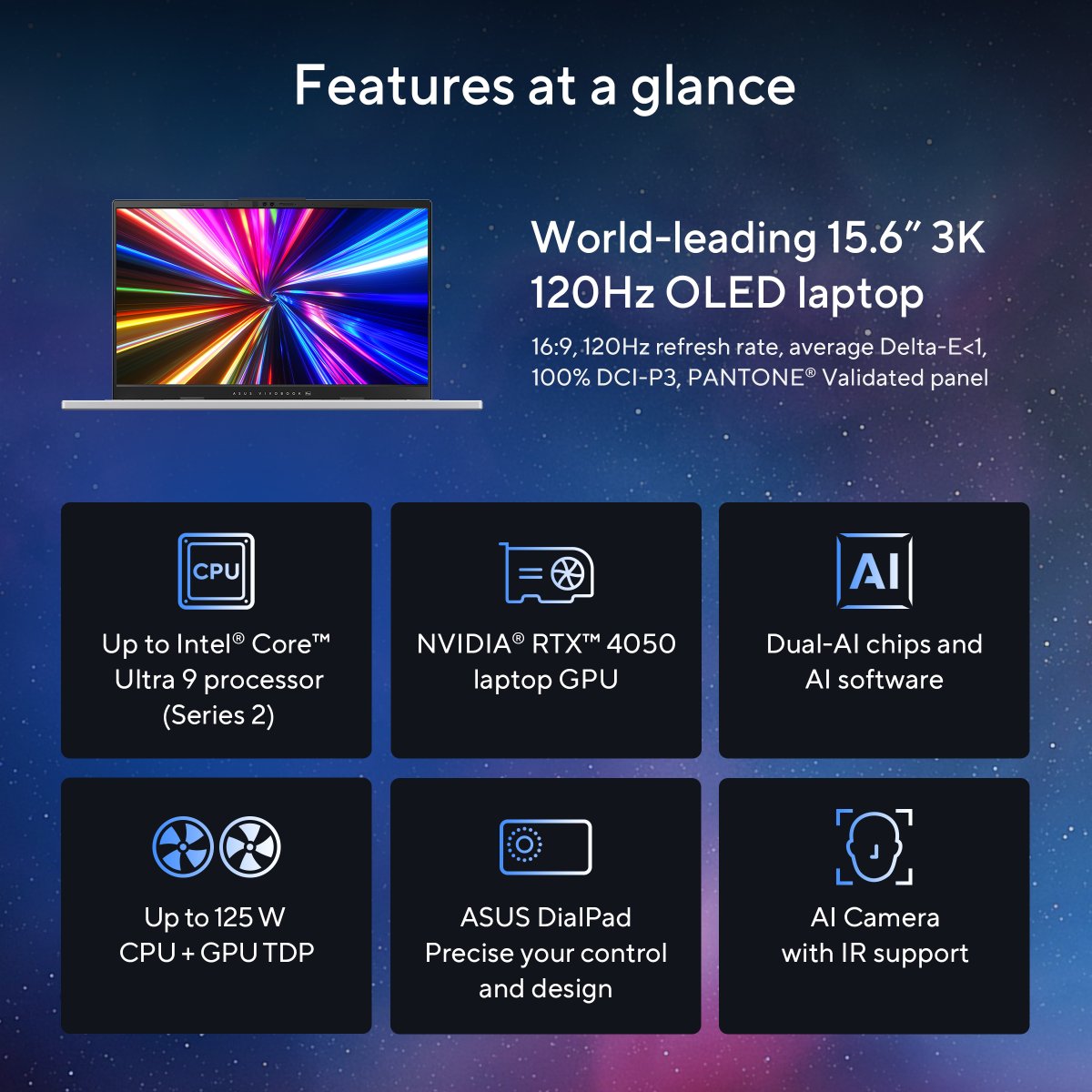 ASUS Vivobook Pro 15 OLED N6506CU-MA031W Copilot+ PC Intel Core Ultra 9 285H Laptop 39.6 cm (15.6") 3K 16 GB DDR5-SDRAM 1 TB SSD NVIDIA GeForce RTX 4050 Wi-Fi 6E (802.11ax) Windows 11 Home Grey - Image 30