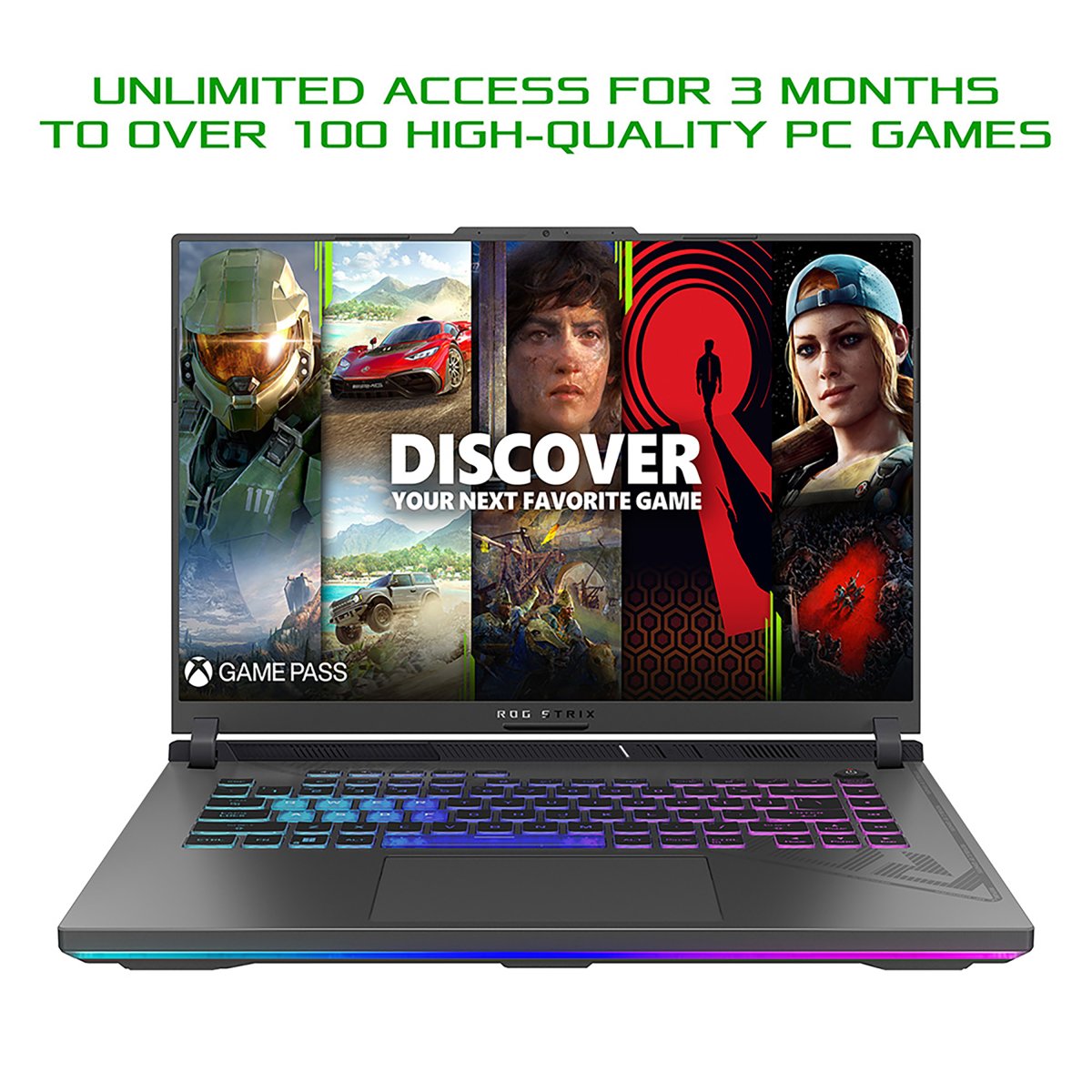ASUS ROG Strix G16 G614JU-N3146W Intel® Core™ i7 i7-13650HX Laptop 40.6 cm (16") WUXGA 16 GB DDR5-SDRAM 512 GB SSD NVIDIA GeForce RTX 4050 Wi-Fi 6E (802.11ax) Windows 11 Home Green, Grey - Image 2