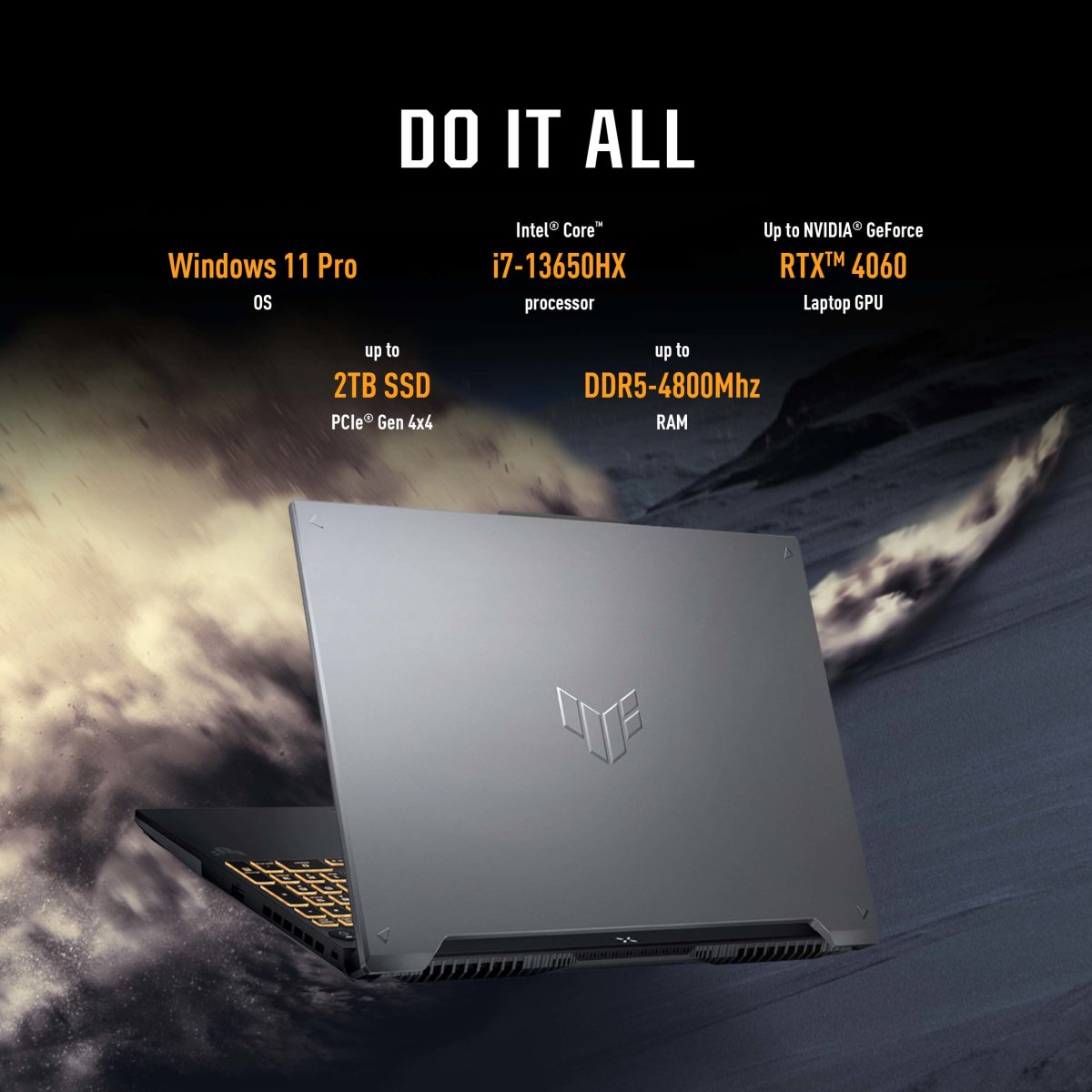 ASUS TUF Gaming F16 FX607VU-RL033W Copilot+ PC Intel® Core™ i7 i7-13620H Laptop 40.6 cm (16") WUXGA 16 GB DDR5-SDRAM 512 GB SSD NVIDIA GeForce RTX 4050 Wi-Fi 6 (802.11ax) Windows 11 Home Black, Grey - Image 13