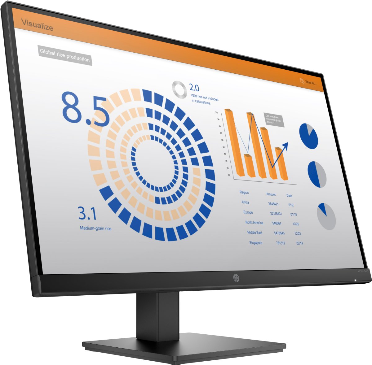 HP P27q G4 QHD Height Adjust Monitor computer monitor 68.6 cm (27") 2560 x 1440 pixels Quad HD LED Black - Image 3