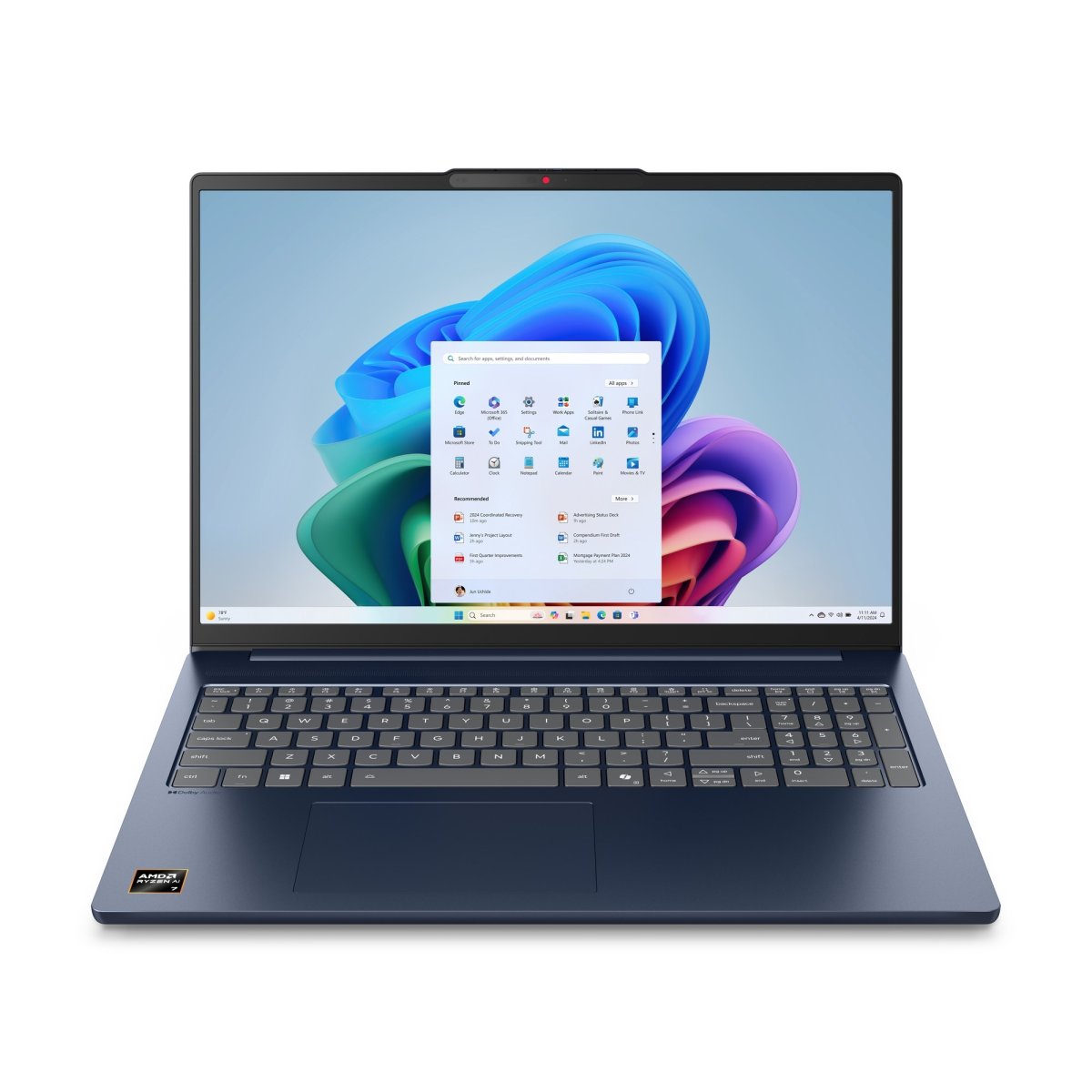 Lenovo IdeaPad Slim 5 16AKP10 Copilot+ PC AMD Ryzen™ AI 7 350 Laptop 40.6 cm (16") WUXGA 24 GB DDR5-SDRAM 1 TB SSD Wi-Fi 7 (802.11be) Windows 11 Home English Blue - Image 2