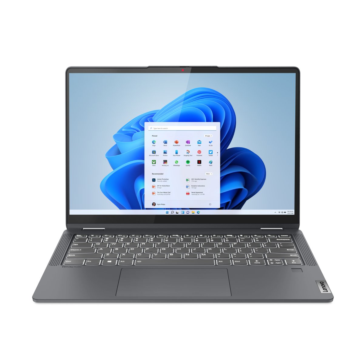 Lenovo IdeaPad Flex 5 14ALC7 AMD Ryzen™ 7 5700U Hybrid (2-in-1) 35.6 cm (14") Touchscreen WUXGA 8 GB LPDDR4x-SDRAM 512 GB SSD Wi-Fi 5 (802.11ac) Windows 11 Home English Grey