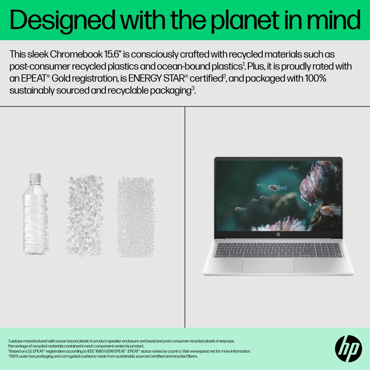 HP Chromebook 15a-nb0004na Intel® Core™ i3 i3-N305 39.6 cm (15.6") Full HD 8 GB LPDDR5-SDRAM 256 GB Flash Wi-Fi 6 (802.11ax) ChromeOS Silver - Image 8