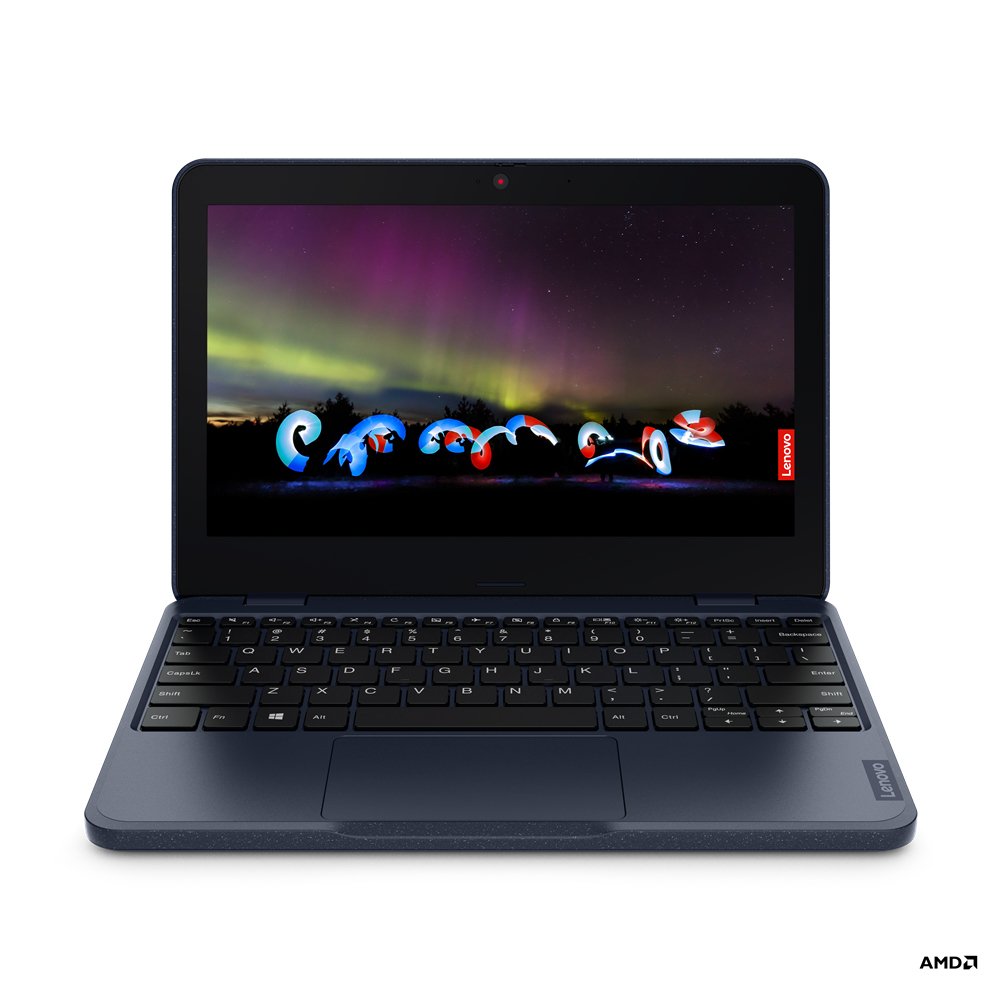Lenovo 100w Gen 3 (AMD) AMD 3000 3015e Laptop 29.5 cm (11.6") HD 4 GB DDR4-SDRAM 64 GB eMMC Wi-Fi 5 (802.11ac) Windows 10 Pro UK English Blue