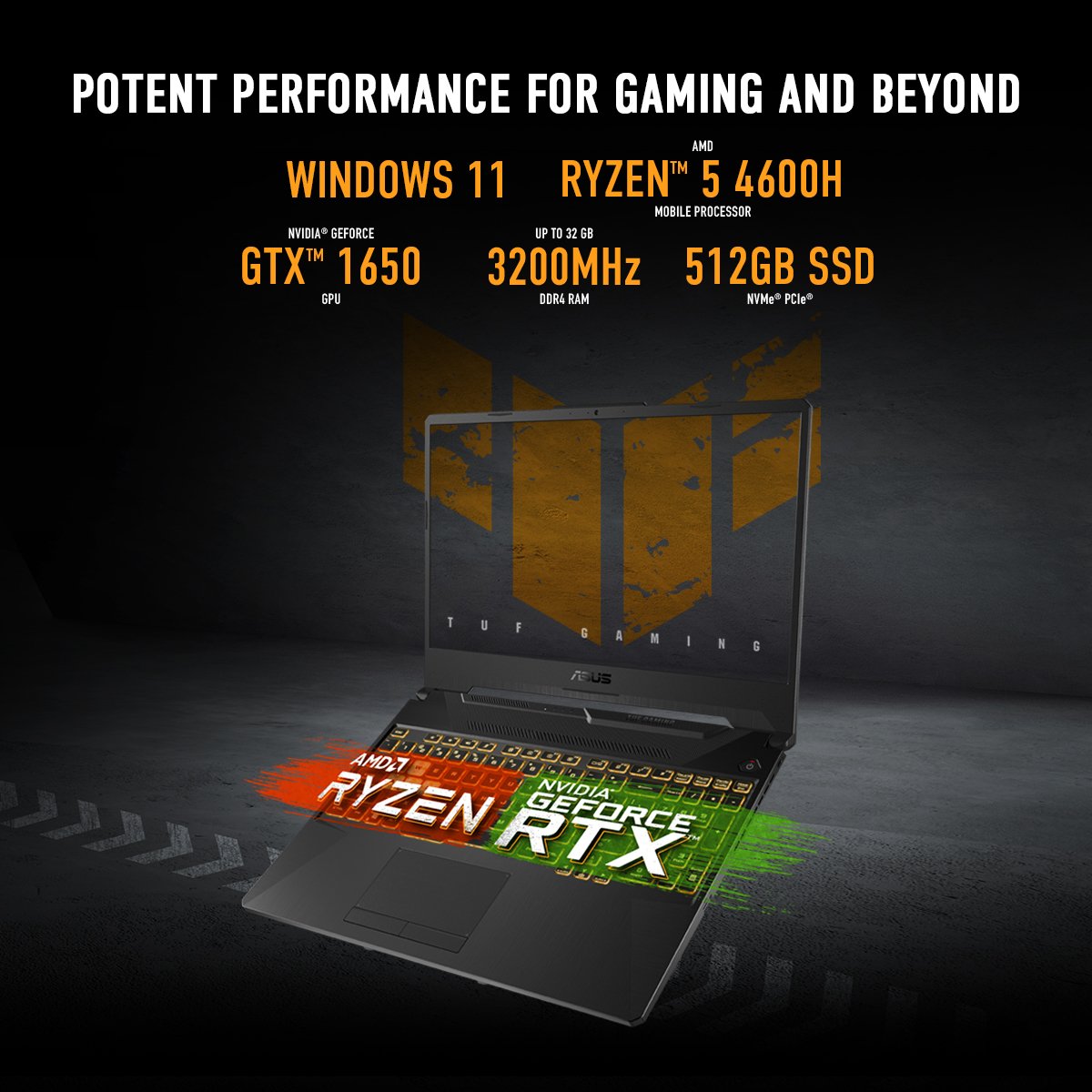 ASUS TUF Gaming A15 FA506IHR-HN019W AMD Ryzen™ 5 4600H Laptop 39.6 cm (15.6") Full HD 8 GB DDR4-SDRAM 512 GB SSD NVIDIA® GeForce® GTX 1650 Wi-Fi 6 (802.11ax) Windows 11 Home Black - Image 10