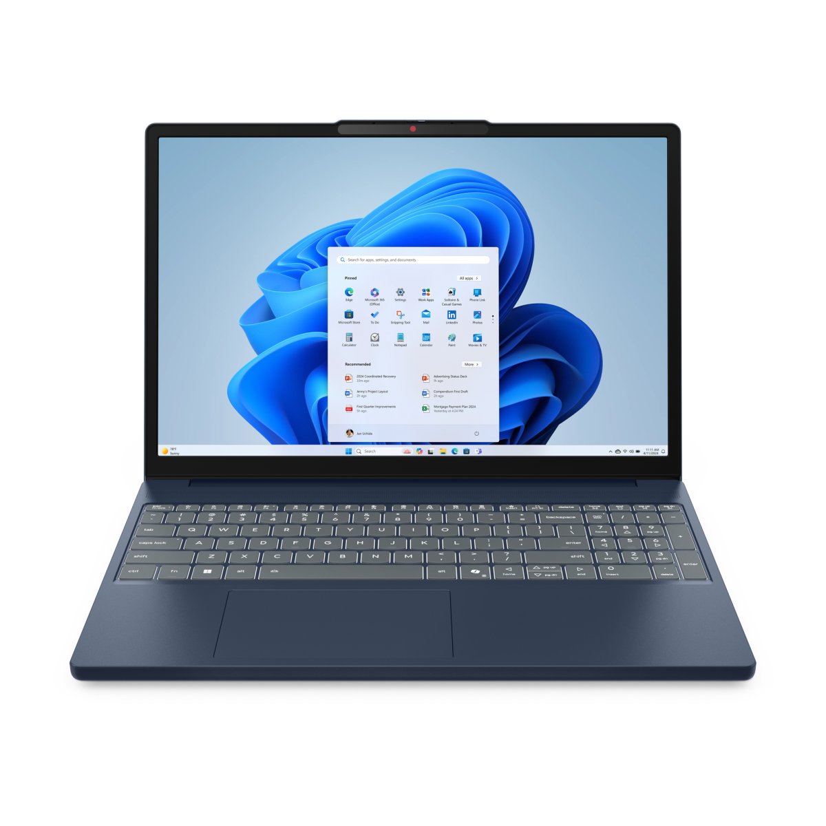 Lenovo IdeaPad Slim 3 15ARP10 AMD Ryzen™ 5 Laptop 38.9 cm (15.3") WUXGA 8 GB DDR5-SDRAM 512 GB SSD Wi-Fi 7 (802.11be) Windows 11 Home in S mode English Blue