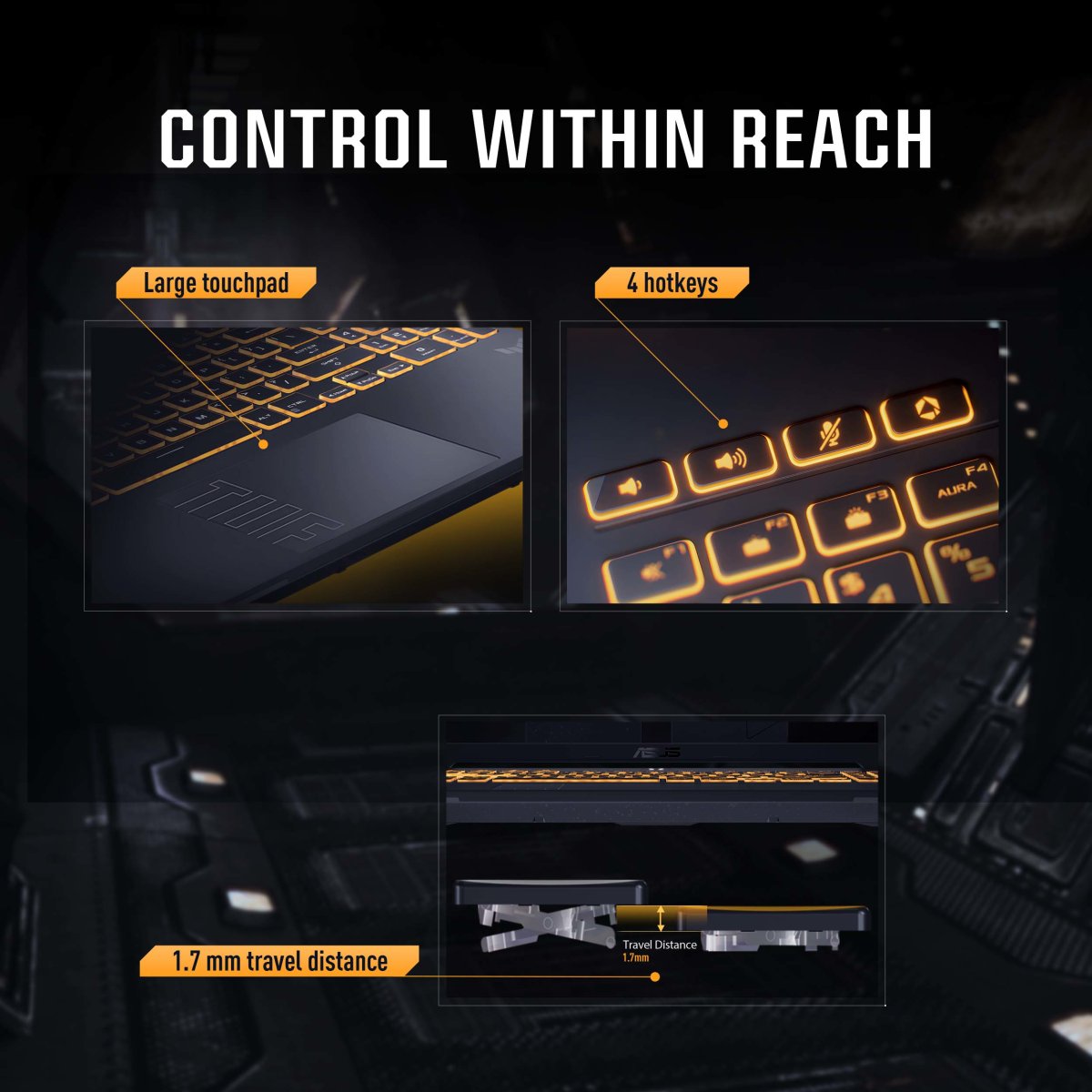 ASUS TUF Gaming F16 FX607VU-RL033W Copilot+ PC Intel® Core™ i7 i7-13620H Laptop 40.6 cm (16") WUXGA 16 GB DDR5-SDRAM 512 GB SSD NVIDIA GeForce RTX 4050 Wi-Fi 6 (802.11ax) Windows 11 Home Black, Grey - Image 19