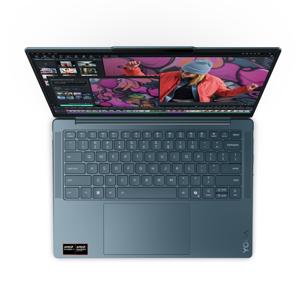 Lenovo Yoga Slim 7 14AKP10 Copilot+ PC AMD Ryzen™ AI 5 340 Laptop 35.6 cm (14") WUXGA 16 GB LPDDR5-SDRAM 512 GB SSD Wi-Fi 7 (802.11be) Windows 11 Home English Teal - Image 2