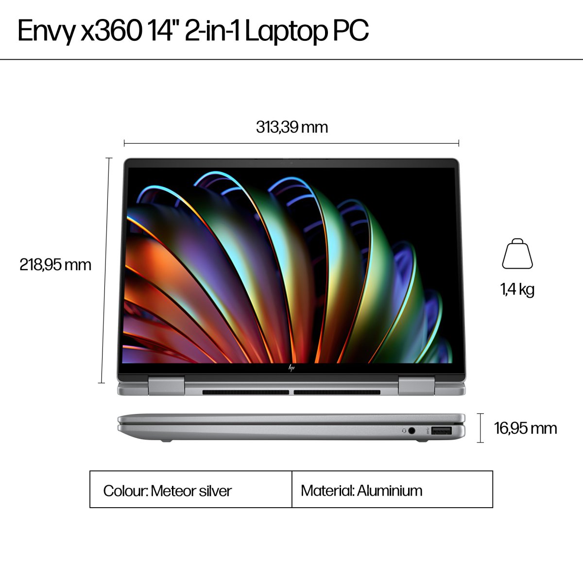 HP Elite x360 Envy x360 14-fa0004na AMD Ryzen™ 5 8640HS Hybrid (2-in-1) 35.6 cm (14") Touchscreen 2K 16 GB LPDDR5-SDRAM 512 GB SSD Wi-Fi 6E (802.11ax) Windows 11 Home AI PC Silver - Image 8
