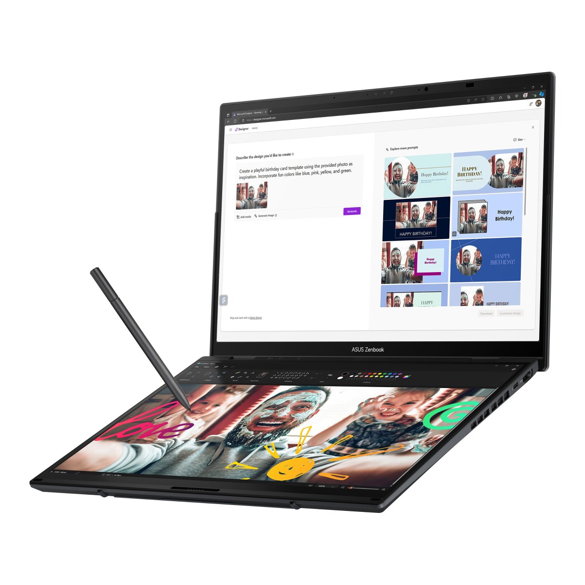 ASUS Zenbook Duo UX8406CA-PZ134W Intel Core Ultra 9 285H Hybrid (2-in-1) 35.6 cm (14") Touchscreen 3K 32 GB LPDDR5x-SDRAM 2 TB SSD Wi-Fi 7 (802.11be) Windows 11 Home Grey - Image 6