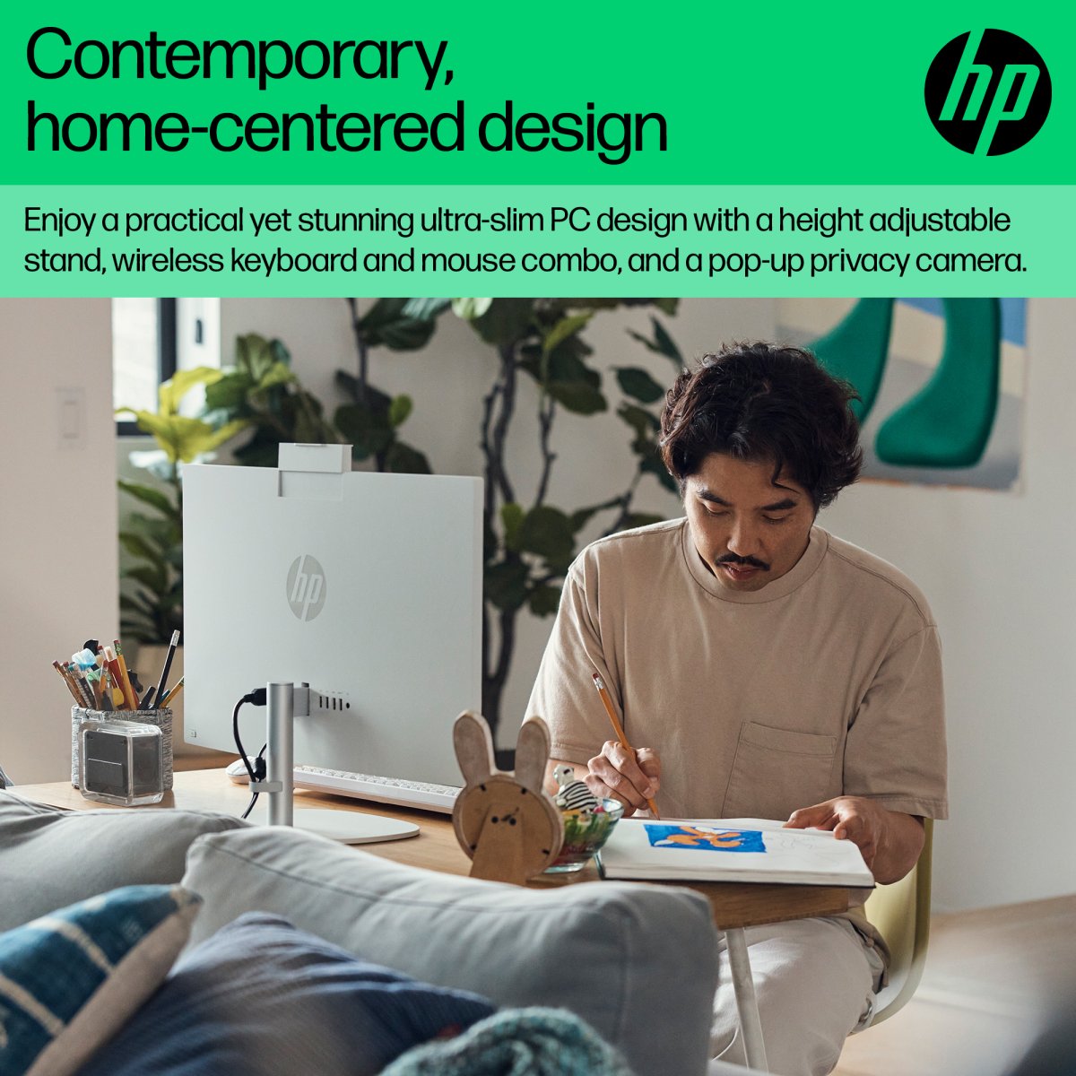 HP 24 -cr0047na PC Intel® Core™ i5 i5-1335U 60.5 cm (23.8") 1920 x 1080 pixels All-in-One PC 8 GB DDR4-SDRAM 512 GB SSD Windows 11 Home Wi-Fi 6 (802.11ax) White - Image 11