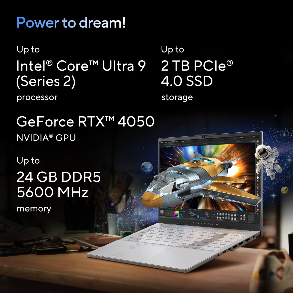 ASUS Vivobook Pro 15 OLED N6506CU-MA031W Copilot+ PC Intel Core Ultra 9 285H Laptop 39.6 cm (15.6") 3K 16 GB DDR5-SDRAM 1 TB SSD NVIDIA GeForce RTX 4050 Wi-Fi 6E (802.11ax) Windows 11 Home Grey - Image 17